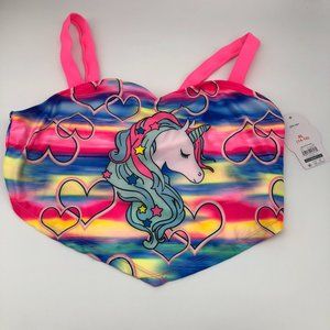 Wonder Nation Girls Unicorn Bikini Swimsuit Top, Size XL